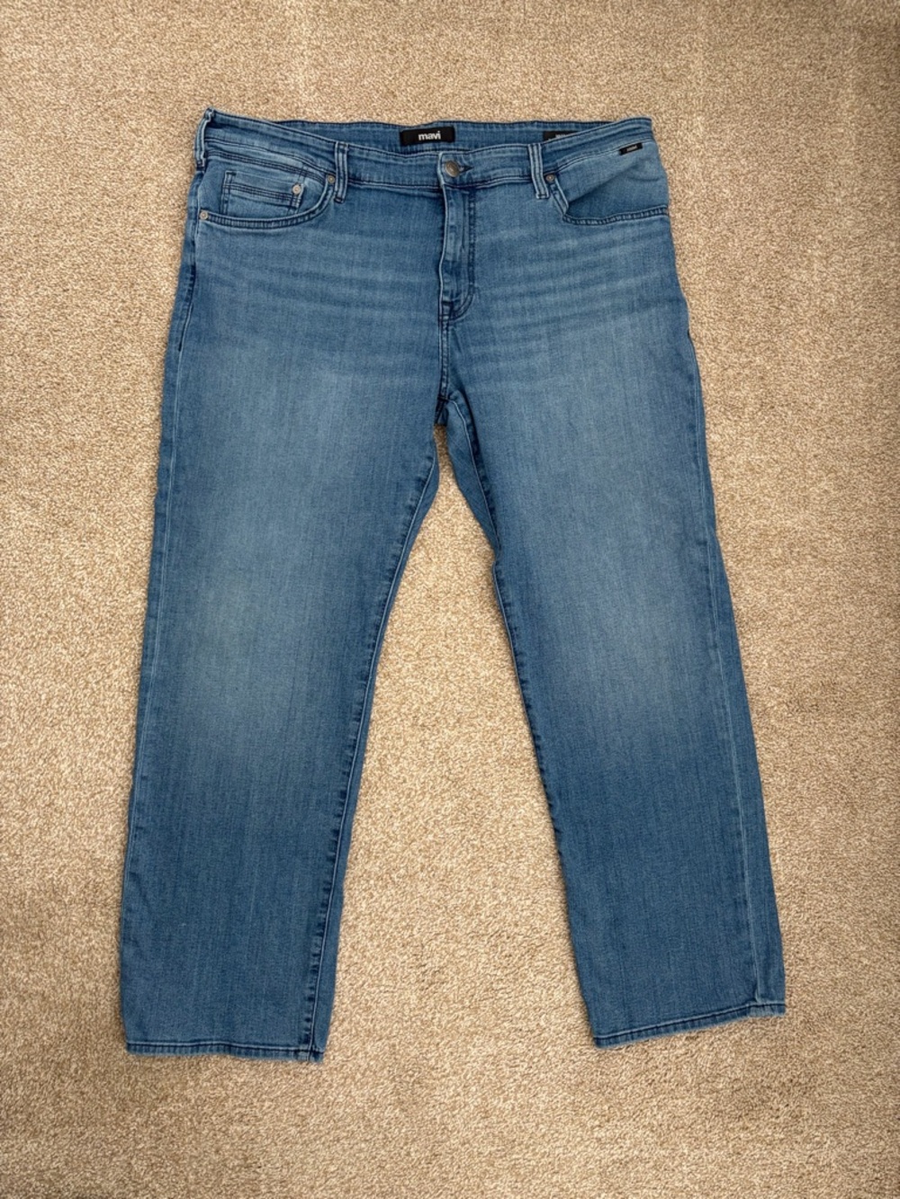 Mavi Matt Relaxed Straight Leg Men's Jeans Size 41x30 Blue Denim Stretch